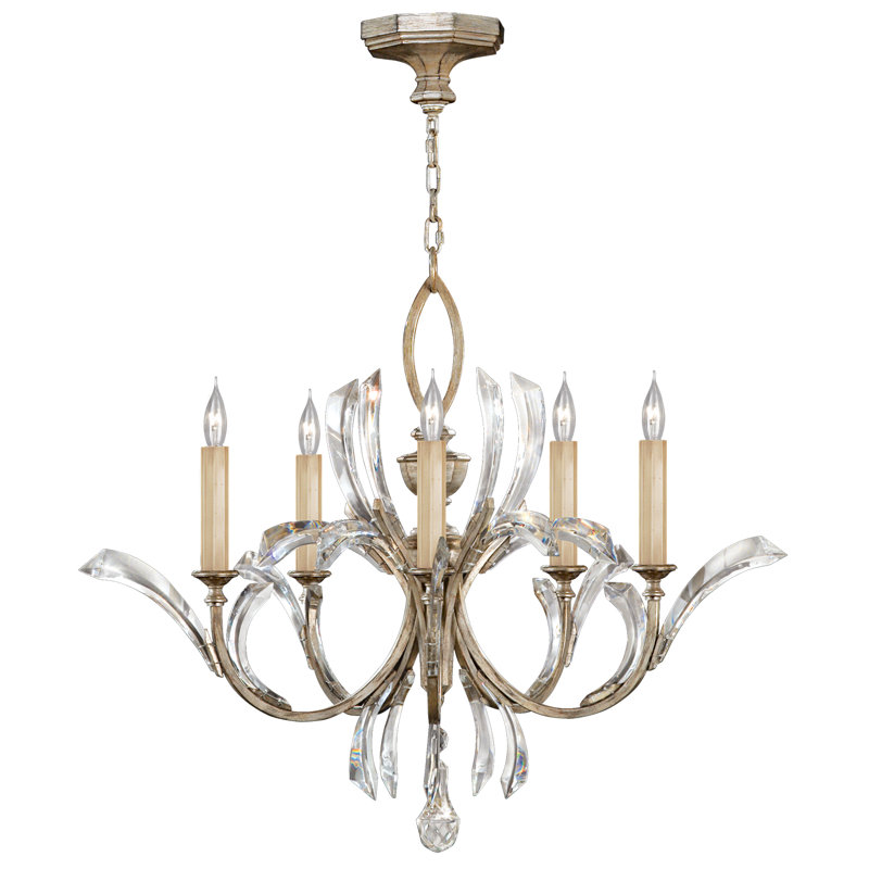 Lustre rond biseauté 36 po, Argent