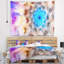 Tapisserie florale bleue avec pétales de fractale et pissenlit-28495998