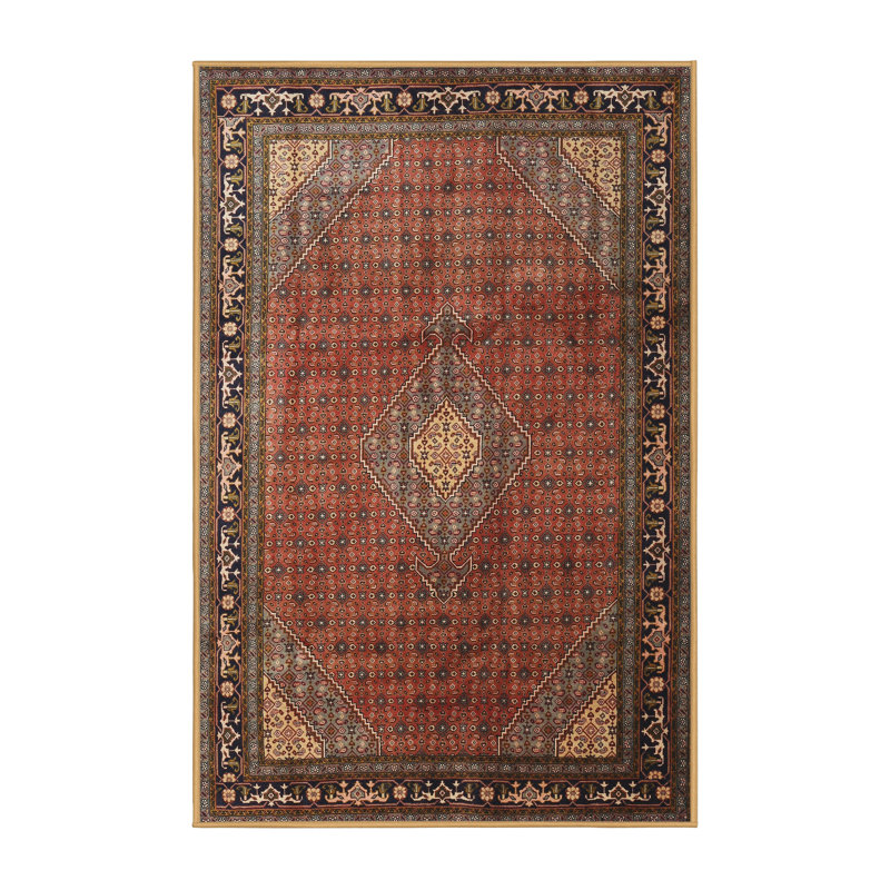 Tapis traditionnel rouge / brun, Rectangle 2 pi x 5 pi