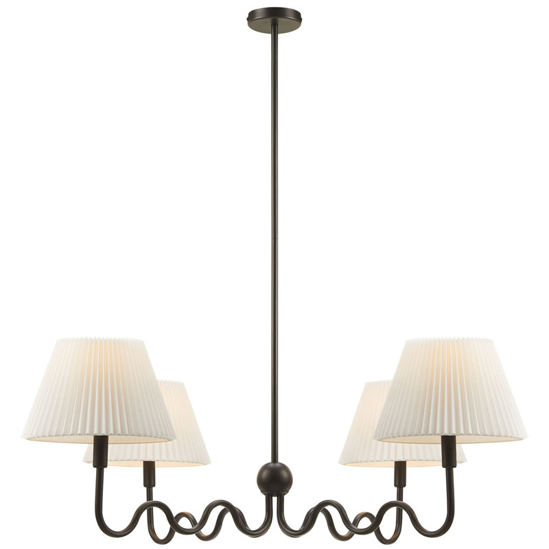 Luminaire suspendu Wave à 4 bras Wave, Noir satiné