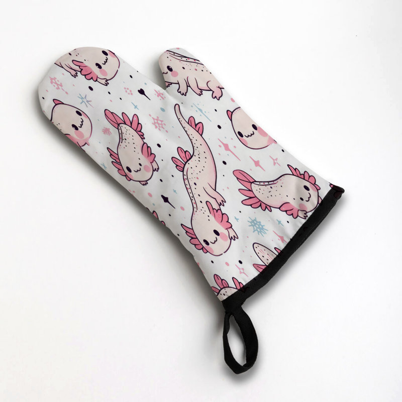 Cute Axolotl Oven Mitt Cotton Twill