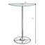 Table de bar bistro à DEL avec plateau en verre - salle à manger ronde avec base à piédestal, hauteur de 42 pouces, largeur de 28 pouces et profondeur, gradation écoénergétique, finition métallique élégante, fabrication en métal
