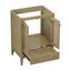 Meuble-lavabo 24 po sans lavabo, base seulement, armoire en rotin avec portes et tiroir, cadre solide et panneau de fibres à densité moyenne