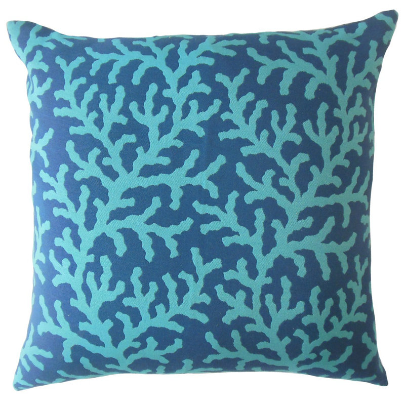 Coussin en coton Quanda, 24 po x 24 po, Turquoise