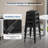 Set of 4 Stackable Backless Metal Bar Stools, Indoor/Outdoor Kitchen Counter Stools, Industrial Home Dining Chairs-117247553