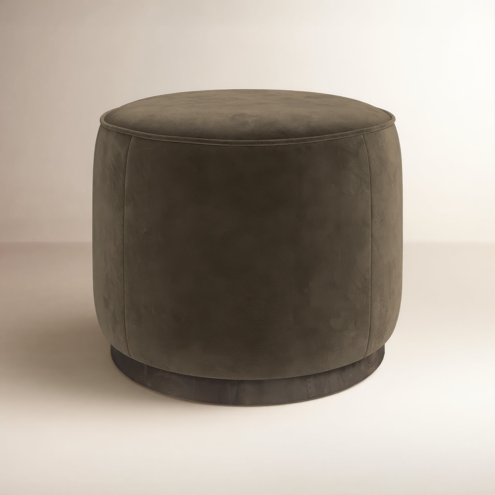 Acker 22" Cotton Upholstered Ottoman, Surrey Olive Cotton Blend