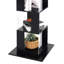 Bibliothèque rotative avec acrylique transparent - Design moderne, pour usage domestique, bibliothèque à 6 niveaux avec fonction de rotation simple, noir