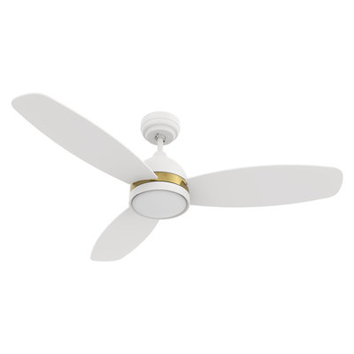 Ventilateur de plafond 48 po à 3 pales DEL intelligent avec télécommande et ensemble d'éclairage inclus.