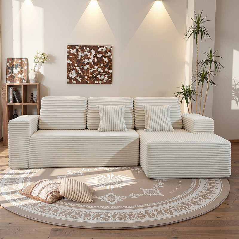 Canapé modulaire rembourré 2 pièces avec coussin Boneless, sans assemblage requis, canapé-lit à combinaison libre 108,3 po
