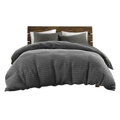 3pcs Duvet With Waffle Texture, 100% Cotton Comfort, Relaxed Finish, Button Closure, Breathable All Year, 3pcs, Washed Bedding , Unique Pattern, Oversized Coverage, Soft