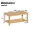 Table basse de coin en bois avec tablette de rangement Arc