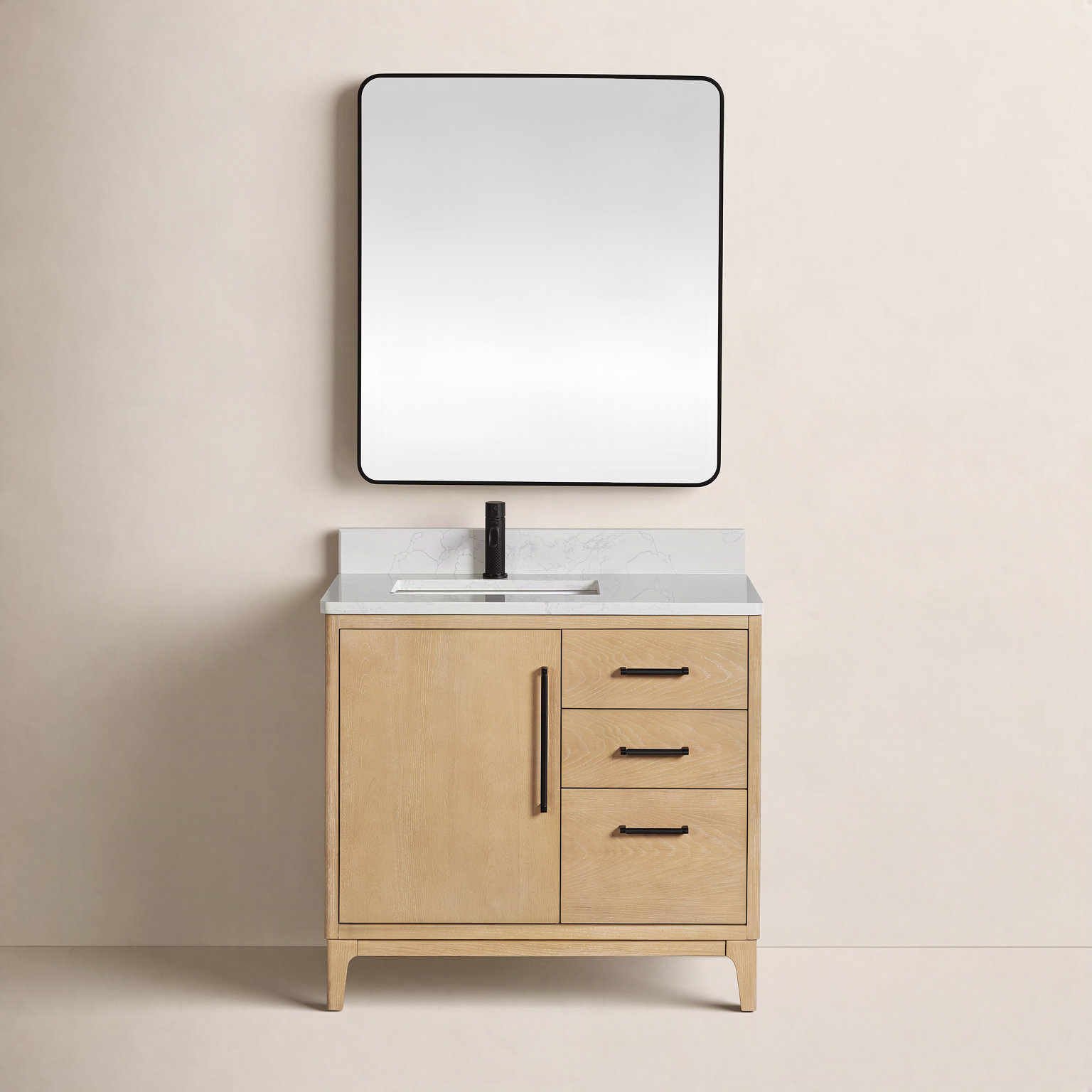 Langosta 36" Single Bathroom Vanity, Washed Ash Gray