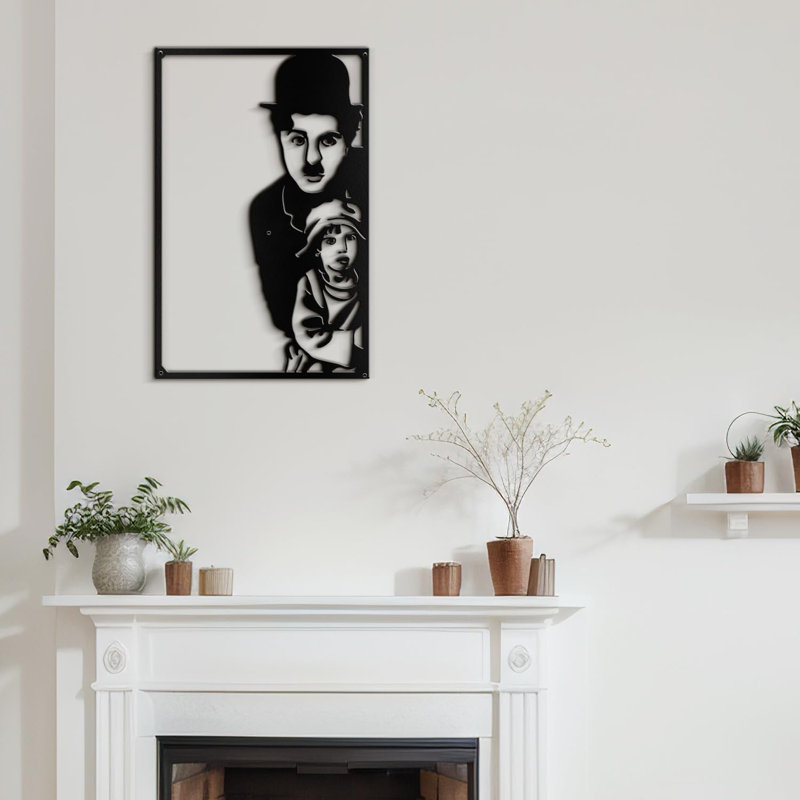 Décoration murale en métal, Noir, H 18 po x l 12 po x P 0,05 po