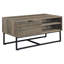 Table basse rustique en chêne et noir avec rangement ouvert