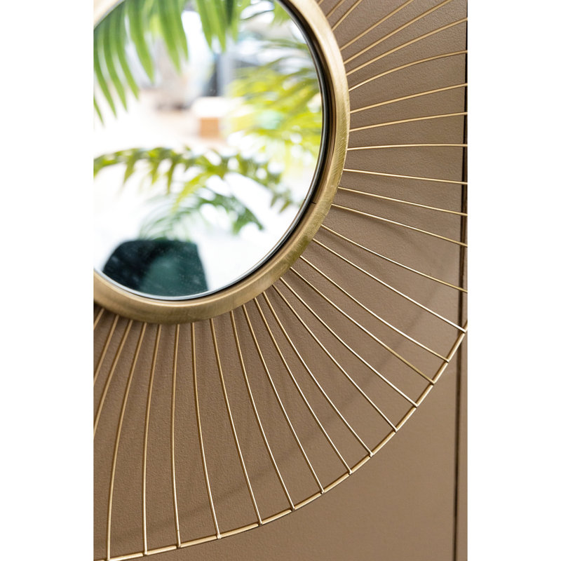 De 3 miroirs muraux abstraits avec cadre doré pour la maison et le bureau
