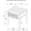 Table d'appoint carrée en placage de pin, un tiroir, aspect vieilli, idéale pour les intérieurs de style bord de mer. Piètement en bois massif à persiennes.