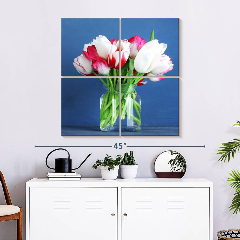 Harnek Tulips In Glass, 32" H x 32" W