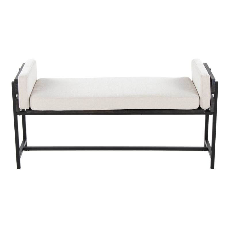 Banc rembourré Kari, Crème / gris