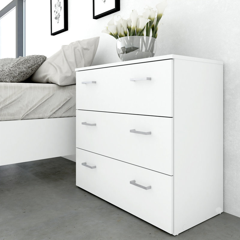 Orval 74.1cm W 3 - Drawer Chest of Drawers, White