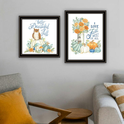 Decor 4U 2- Piece Vignette I Love Fall Most Of All Black Framed Wall Art For Living Room, Bedroom Wall Art Print For Home Decor By Deb Strain