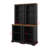 Tall Cabinet Bookcase With Open Shelves And Two-Tone Wood Top, Two-Piece Display Bookcase With Anti-Tip Device-205377051