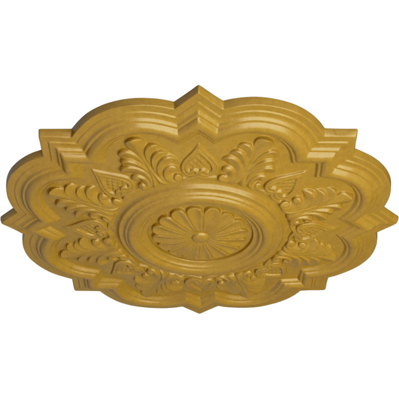 Médaillon de plafond Endurathane Jackson, DO 20 po x P 3 5/8 po x P 1 po (convient aux auvents jusqu'à 5 1/8 po), fini craquelé vert athénien peint à la main