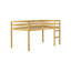 Lit mezzanine simple en bois d'hévéa massif, lattes renforcées, hauteur basse, rangement spacieux sous le lit, design à hauteur de thème contemporain, agencement de couleurs classique-1866155129