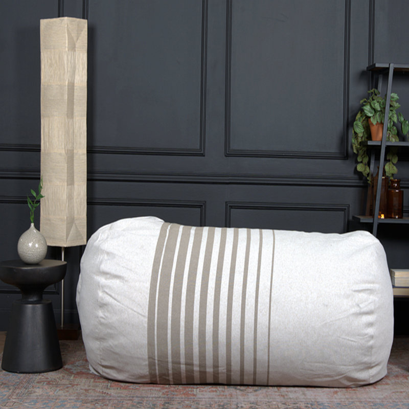 Fauteuil à billes cylindrique rayé de 6,5 pieds - Naturel avec rayures brun clair