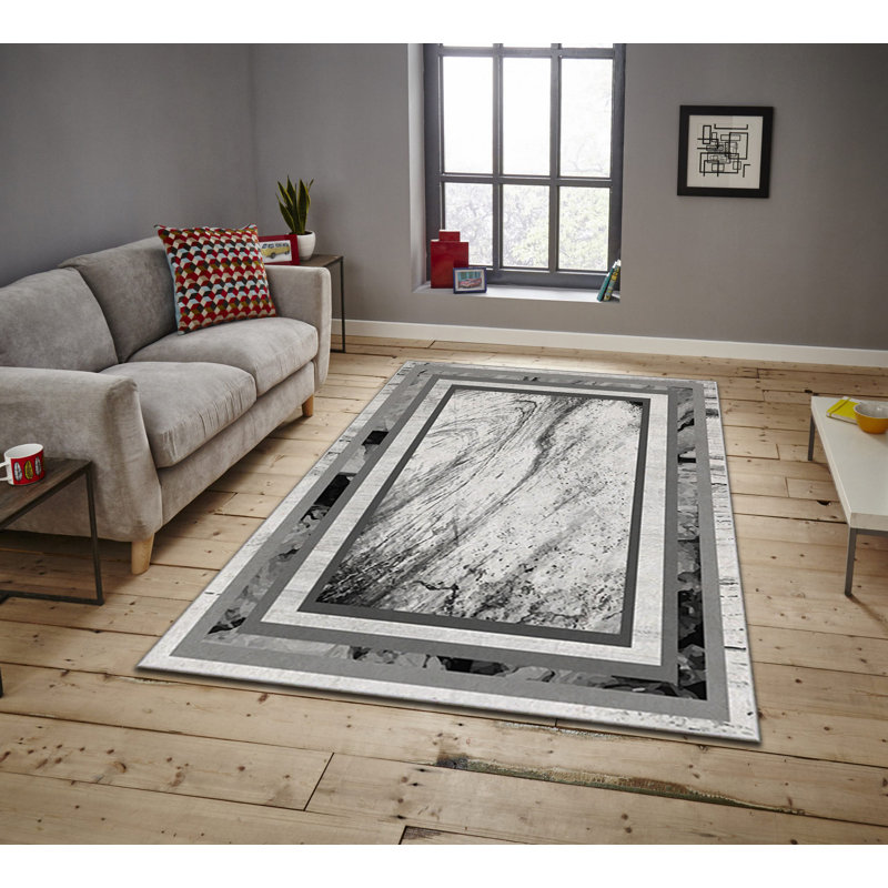 Luxurious Non-Slip Area Rug, 4.0 x 5.9 Feet, 100% Polyester, 740g/m² | Velvet Fabric with Digital Print | Easy-Clean Laminated Sponge Underside, Machine Washable | Perfect for Living Room, Bedroom & Home Decor