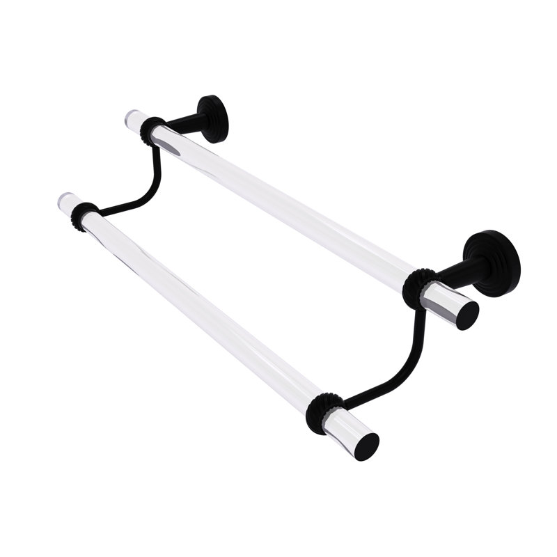Double barre à serviettes murale Pacific Beach, Noir mat, H 7,785 po x l 22 po x P 5,3 po