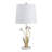 Gold Metal Table Lamp With White Marble Base With Shade