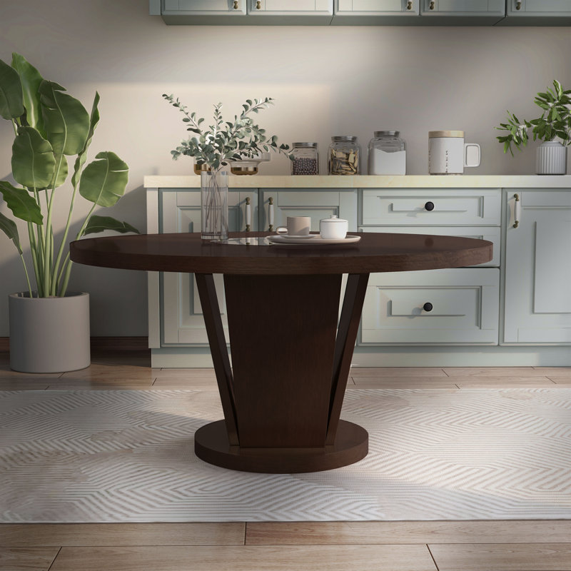 Giray Round Solid Wood Base Dining Table