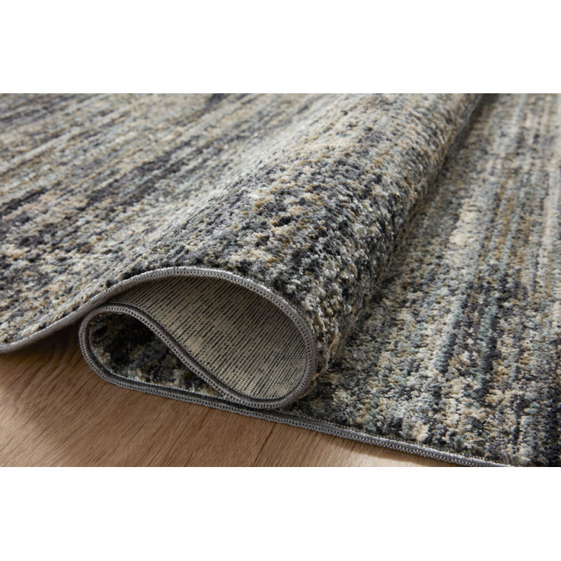 Machine Woven Polyester Area Rug in Gray, Runner 2'7" x 10'