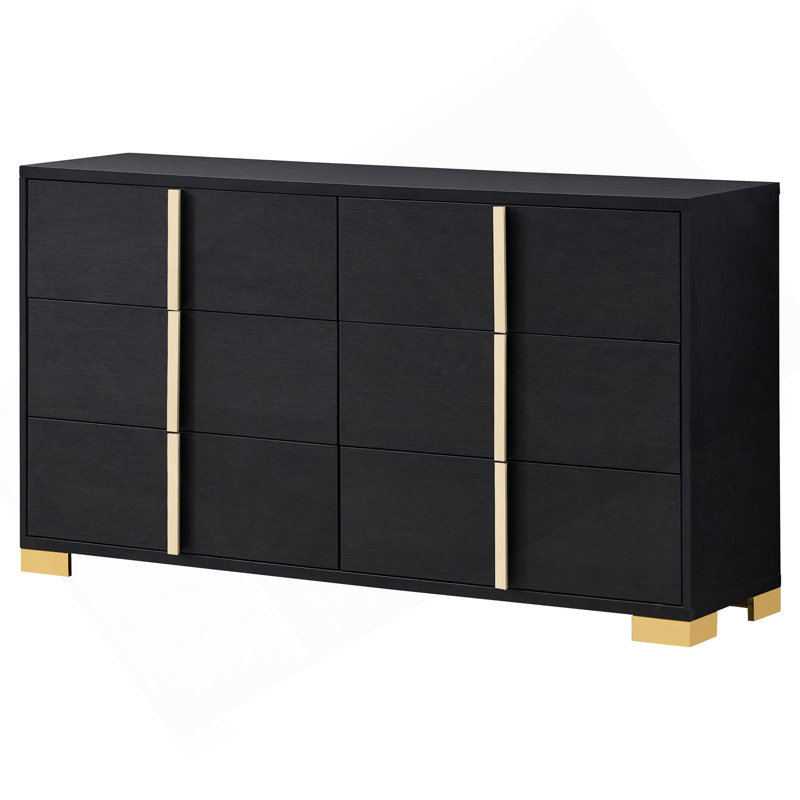Commode 6 tiroirs Medici, Noir