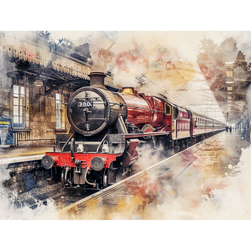 Train Throw Pillow, Transportation  Pillows, 26"H x 26"W