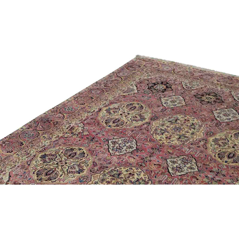 Tapis rectangulaire en laine noué à la main