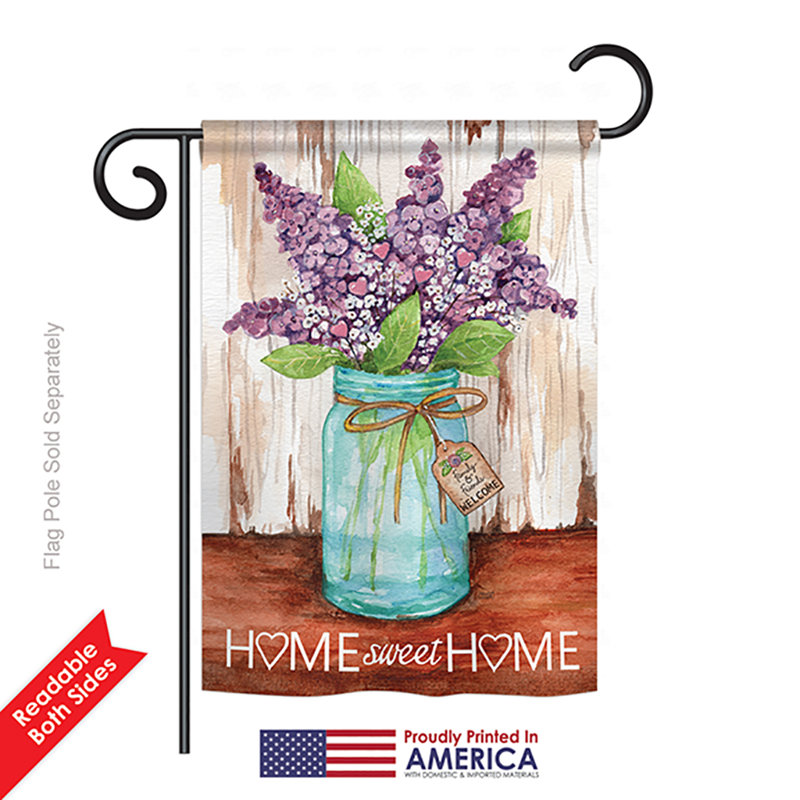 Drapeau de jardin en polyester 1,54 x 1,08 pi Elisia