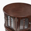 Table basse gigogne ronde Vintage, six portes décoratives en verre en forme de bambou, pieds rétro perlés, noyer, 31,5 po
