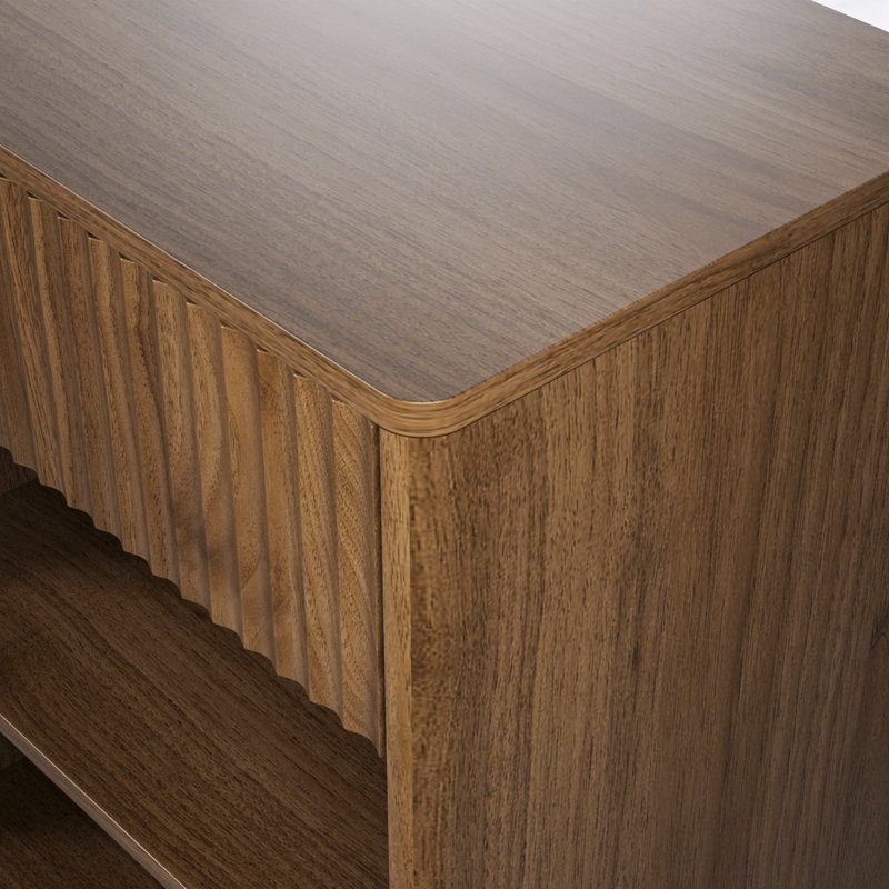  Table de chevet avec rangement en noyer de l 19,7 po avec rangement en noyer , Brun