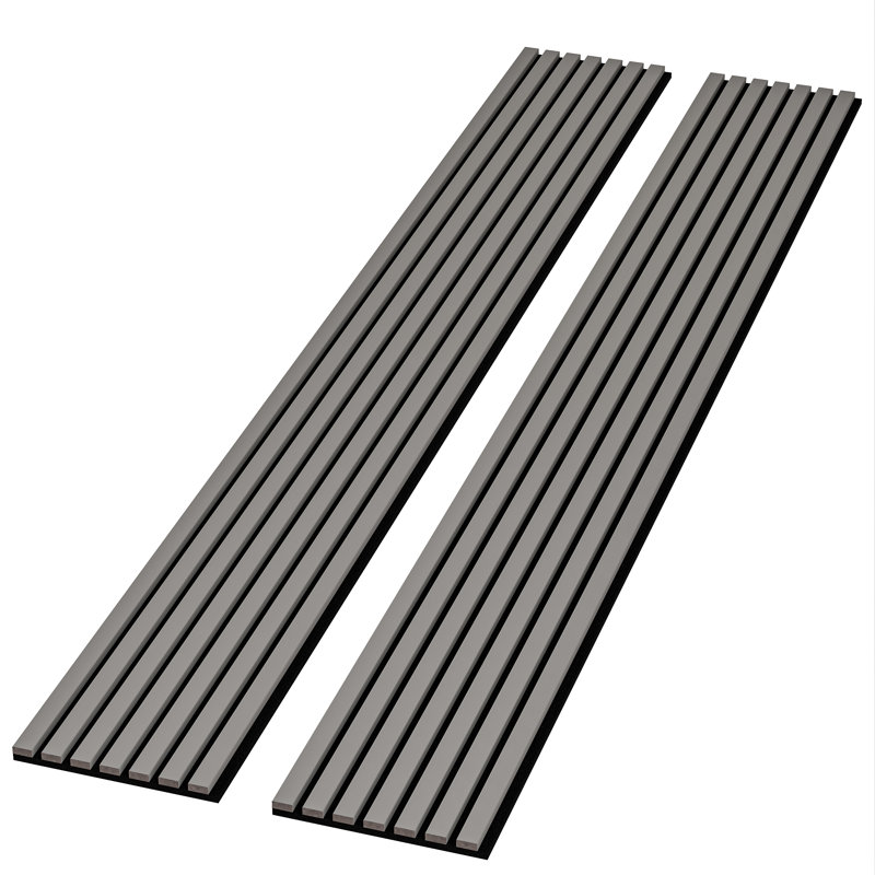 106” L x 12.6” W - 3D Acoustic Soundproof Wood Slat Wall Panel - Decorative Shiplap, Acoustic Wall Tile, Space Gray