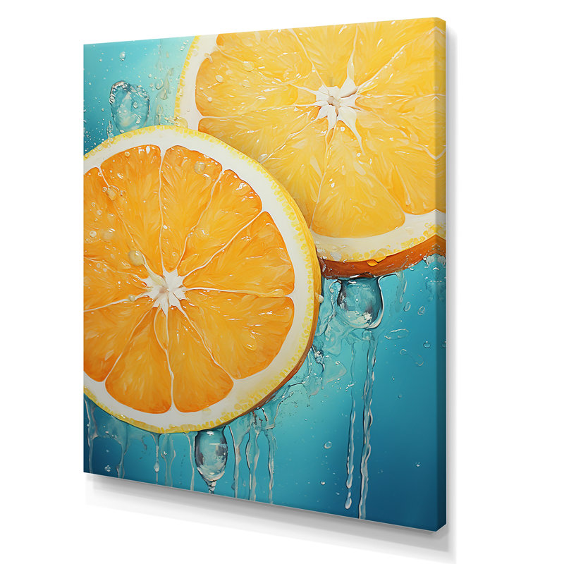 «Yellow Citrus Bounty IV», art mural fruits, H 32 po x l 16 po x P 1 po