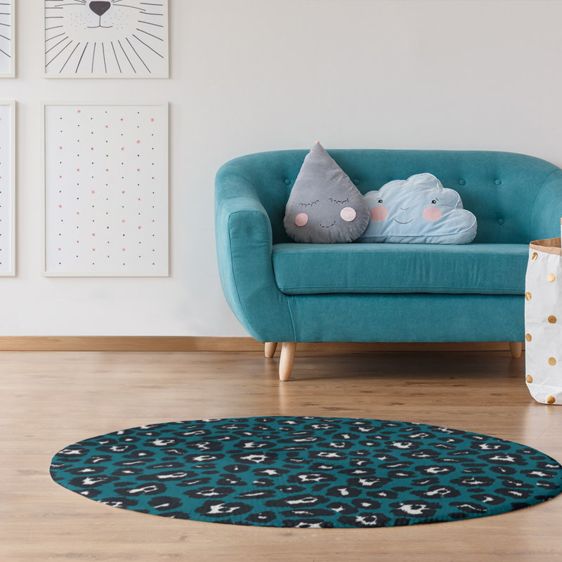 Animal Print Indoor Rug, Round 5'