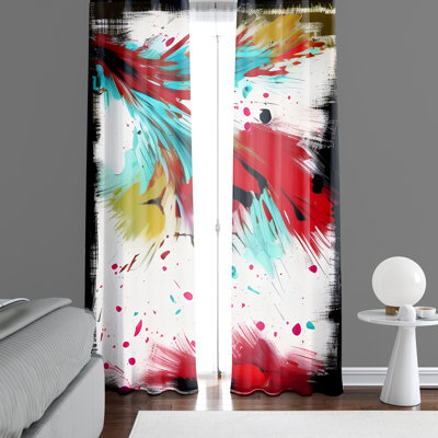 Paire de rideaux semi-transparents en polyester Bertille