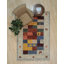 Tapis beige en laine noué à la main à motif géométrique traditionnel