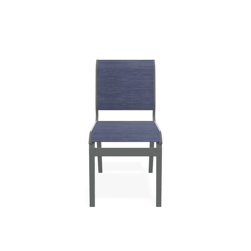 Chaise d'appoint de salle à manger Hiraku, Graphite texturé, Rivière