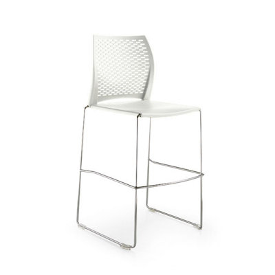 Backed Ergonomic Industrial Stool with Footrest