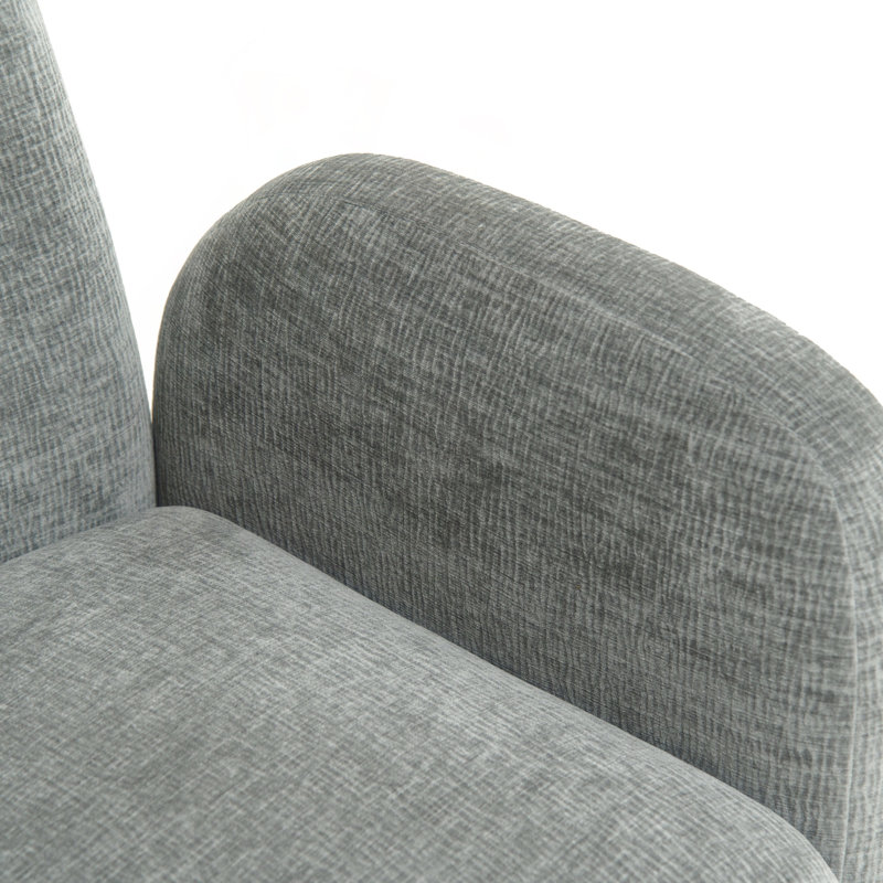 Chaise pivotante 360 ° avec tissu chenille, Gris clair
