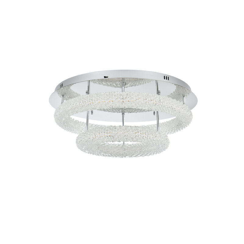 Brindalla LED Flush Mount, 10" H x 26" W x 26" D, Chrome
