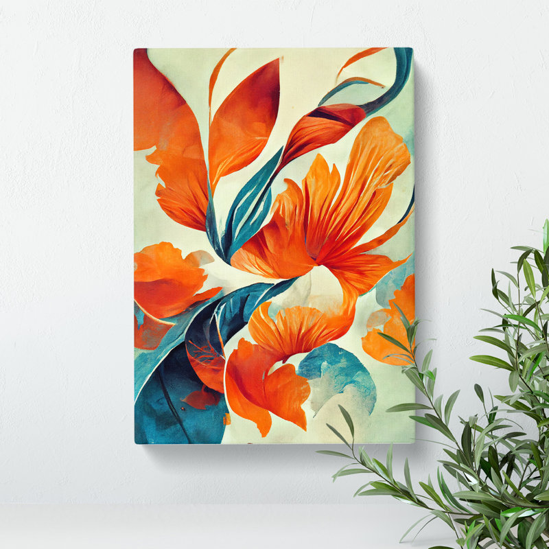 Abstract Flowers No.1 - Wrapped Canvas Print, 50cm H x 35cm W x 3cm D