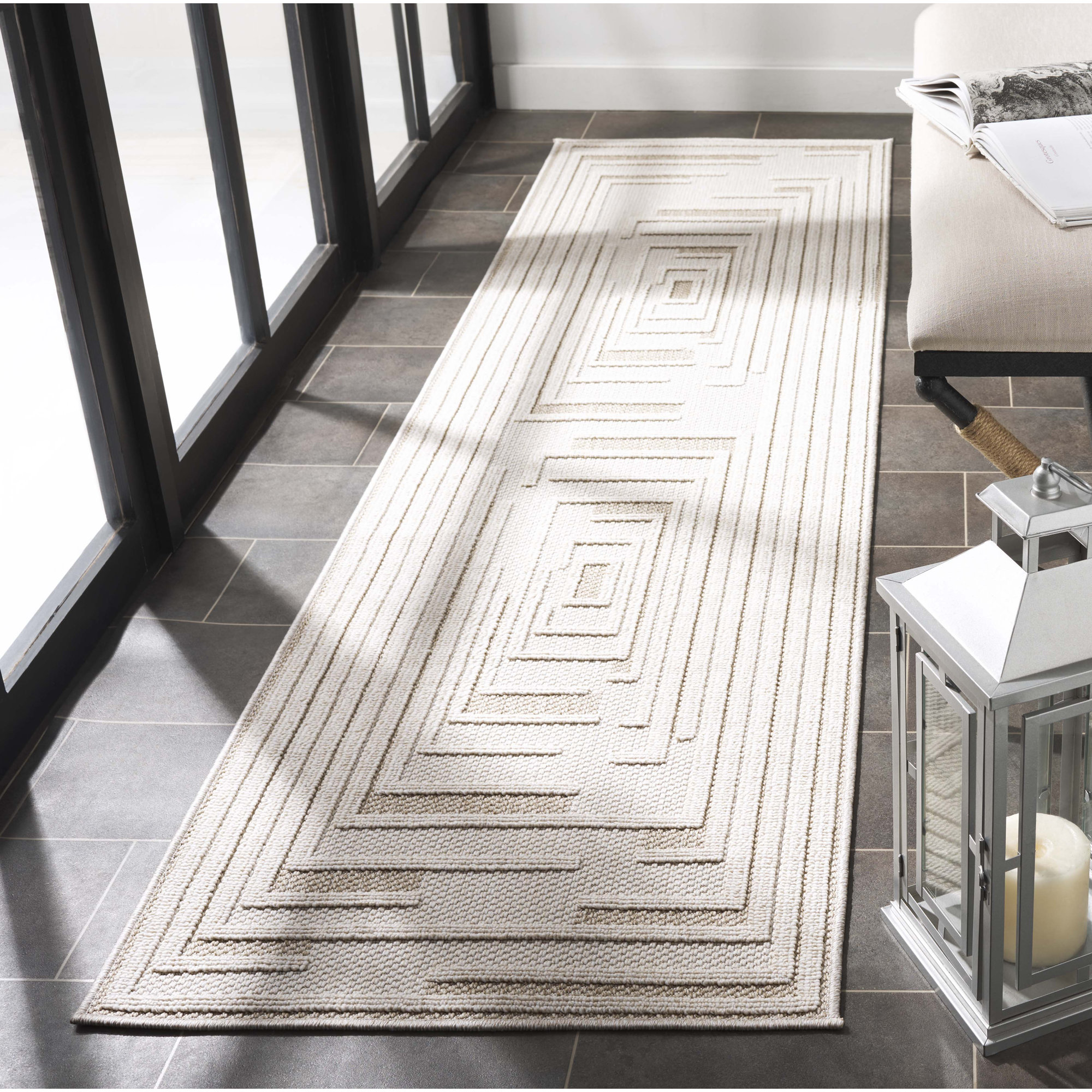 Clemons Performance Geometric Rug, Runner 2'2" x 8'